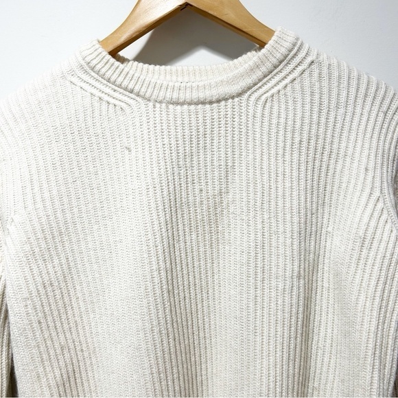 Maje Cream Wool Blend Sweater Size 3 Size Medium Ribbed Cableknit - Picture 6 of 15